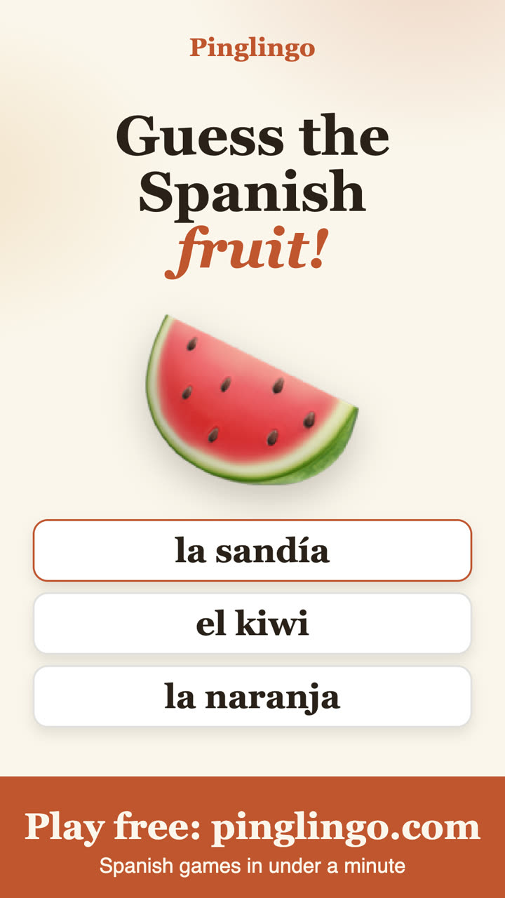 Guess the Spanish fruit!